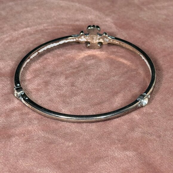 Brighton Silver-Tone Cross & Crystal Bangle Bracelet - Picture 11 of 12
